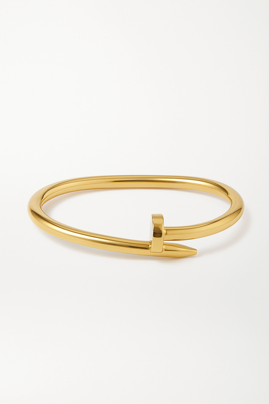 Gold Plated Nail Bangle Bracelet
