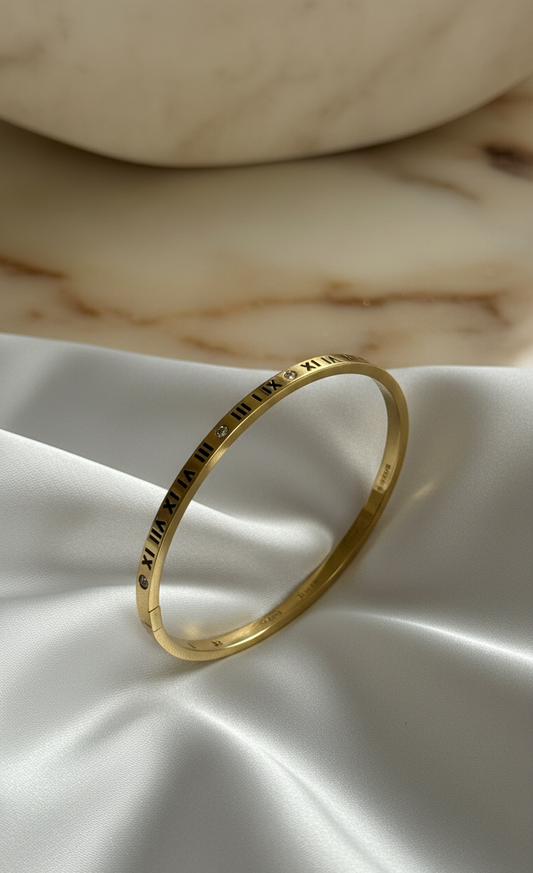 Gold Plated La Roma Bangle Bracelet