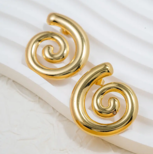 Gold Plated Infinity Swirl Earrings