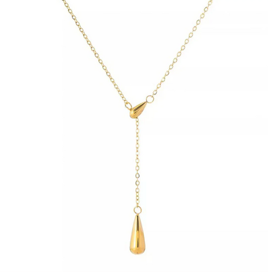 Gold-Plated Teardrop Y-Necklace