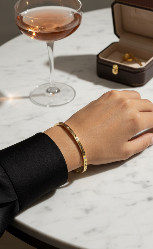 Gold Plated La Roma Bangle Bracelet