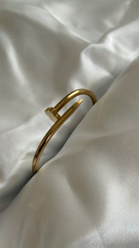 Gold Plated Nail Bangle Bracelet