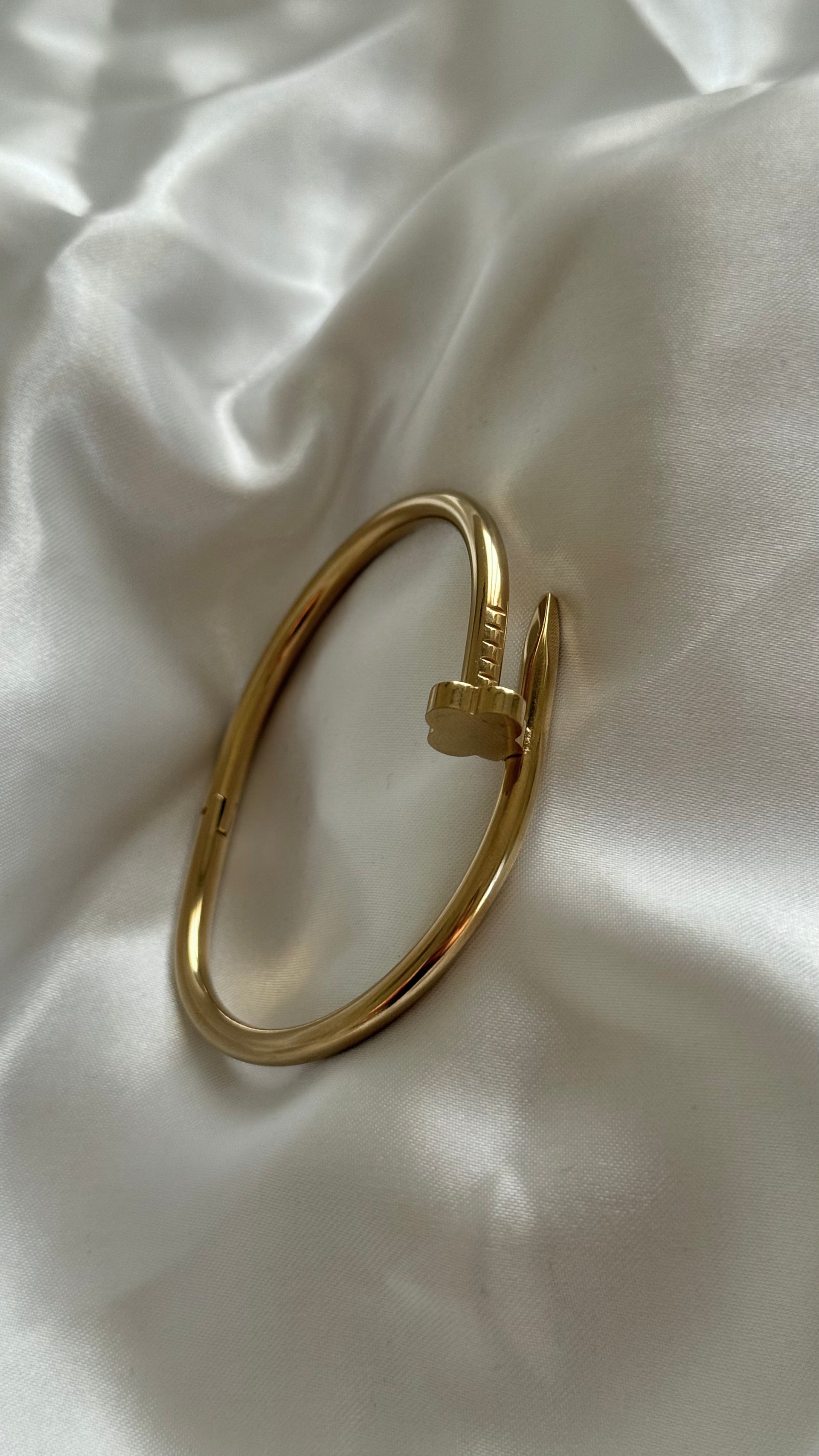 Gold Plated Nail Bangle Bracelet
