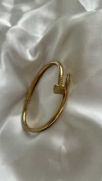 Gold Plated Nail Bangle Bracelet