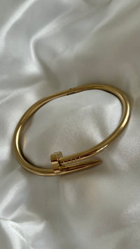Gold Plated Nail Bangle Bracelet