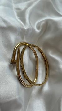 Roma Clou Gold Plated Bangle Bracelets Stack