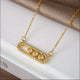 Gold Plated 3- Stone Necklace