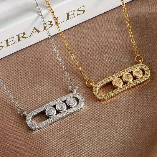 Gold Plated 3- Stone Necklace