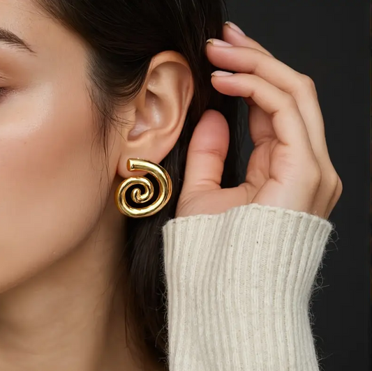 Gold Plated Infinity Swirl Earrings