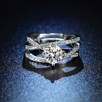 Silver Plated American Diamond Studded Eternal Sparkle Ring