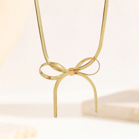 Gold-Plated Infinity Bow Choker Necklace
