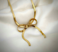 Gold-Plated Infinity Bow Choker Necklace