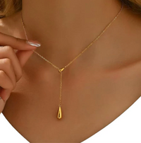Gold-Plated Teardrop Y-Necklace