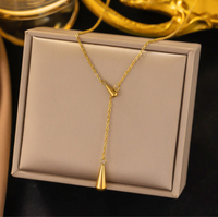 Gold-Plated Teardrop Y-Necklace