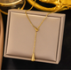 Gold-Plated Teardrop Y-Necklace