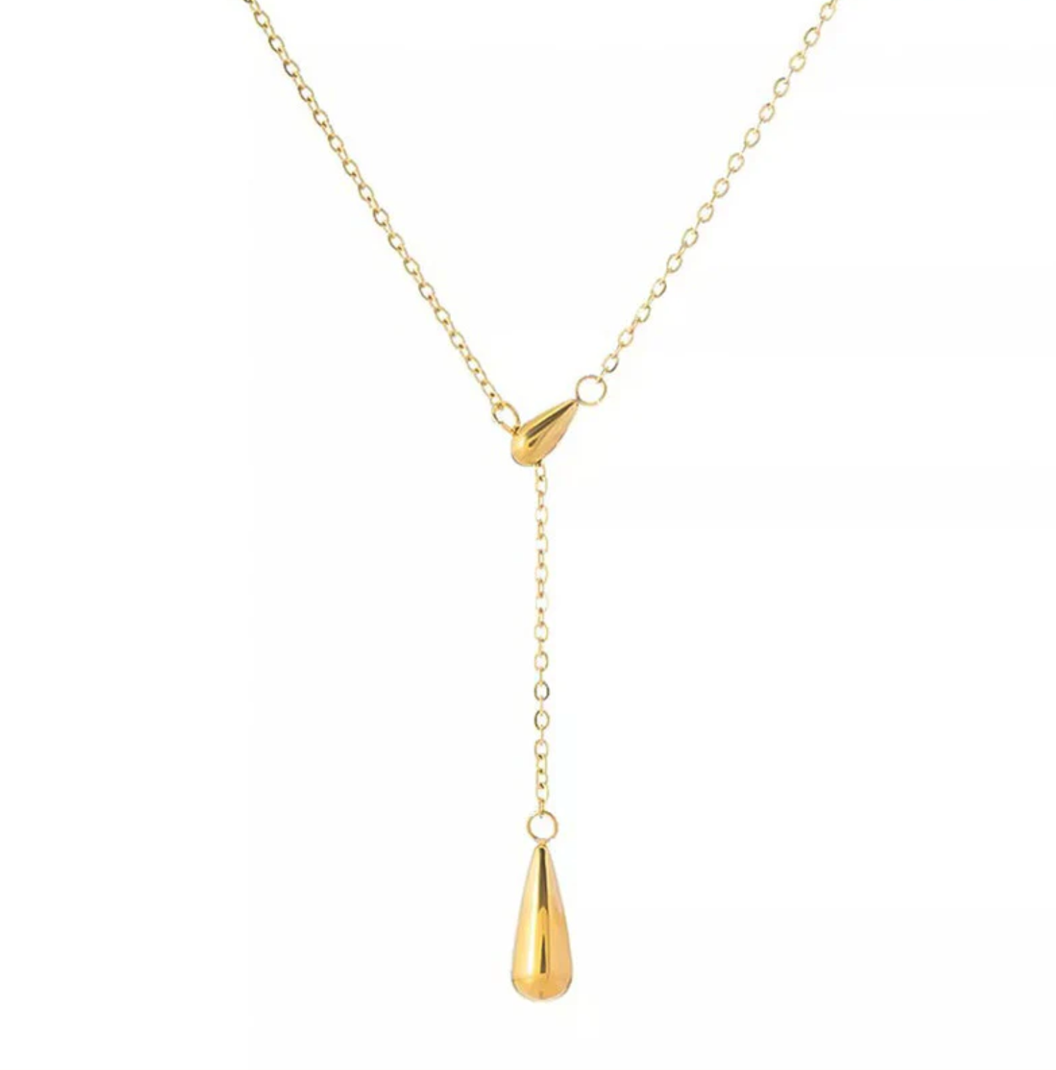 Gold-Plated Teardrop Y-Necklace
