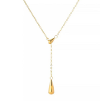 Gold-Plated Teardrop Y-Necklace