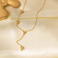 Gold-Plated Linked Hearts Necklace