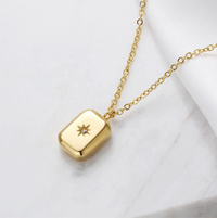 Gold-Plated Star Locket Necklace