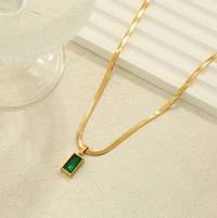 Gold-Plated Emerald  Geometric Glow Pendant