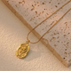 Gold Plated Floral Seal Pendant With Chain