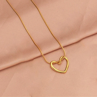 Gold-Plated Open Heart Pendant Necklace