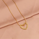 Gold-Plated Open Heart Pendant Necklace