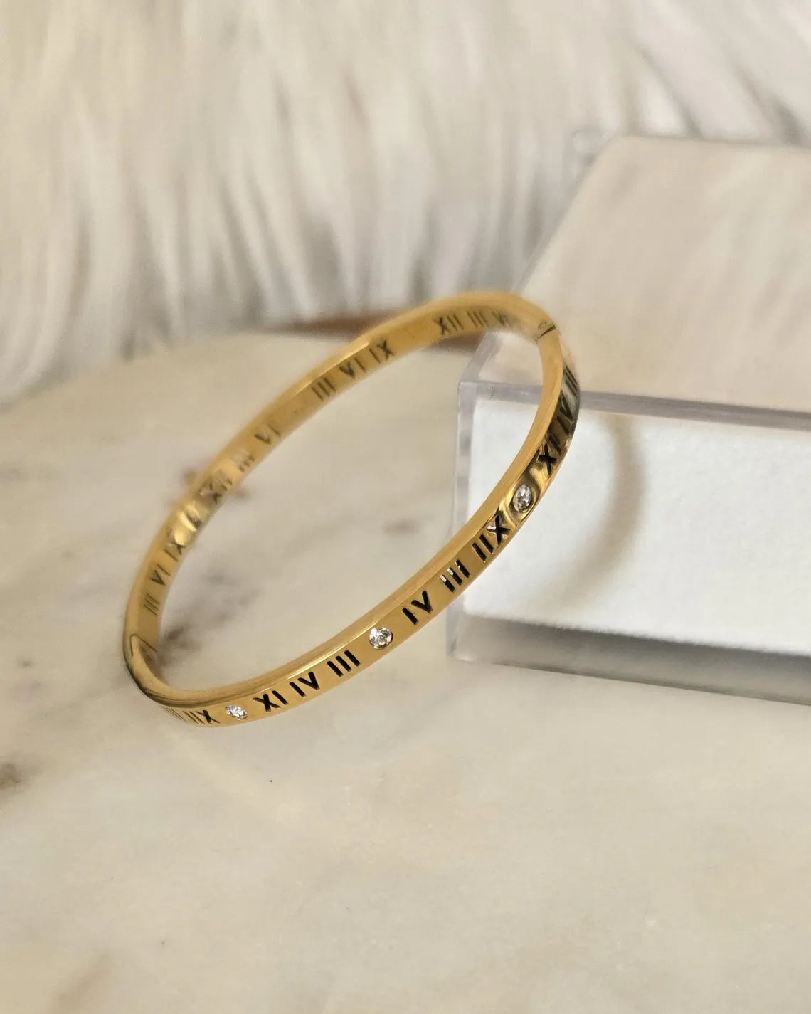 Gold Plated La Roma Bangle Bracelet